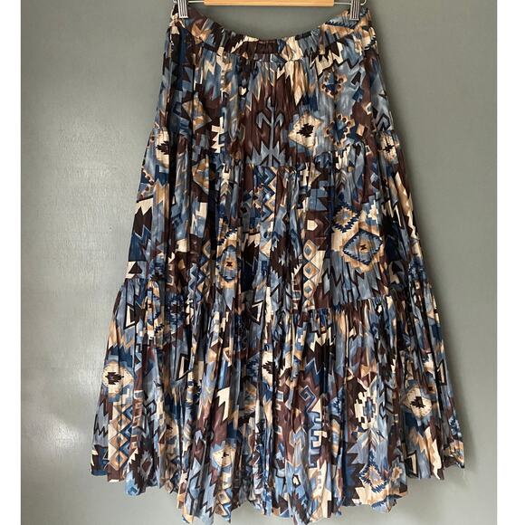 DESERT WEST Sherry Holt VINTAGE Womens L Pleated Cowboy Skirt Shirt Set 2 Piece - Picture 5 of 16